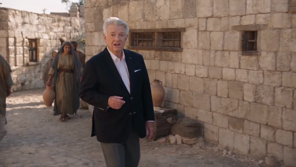 Jack Graham walking through the stone streets of Bethlehem