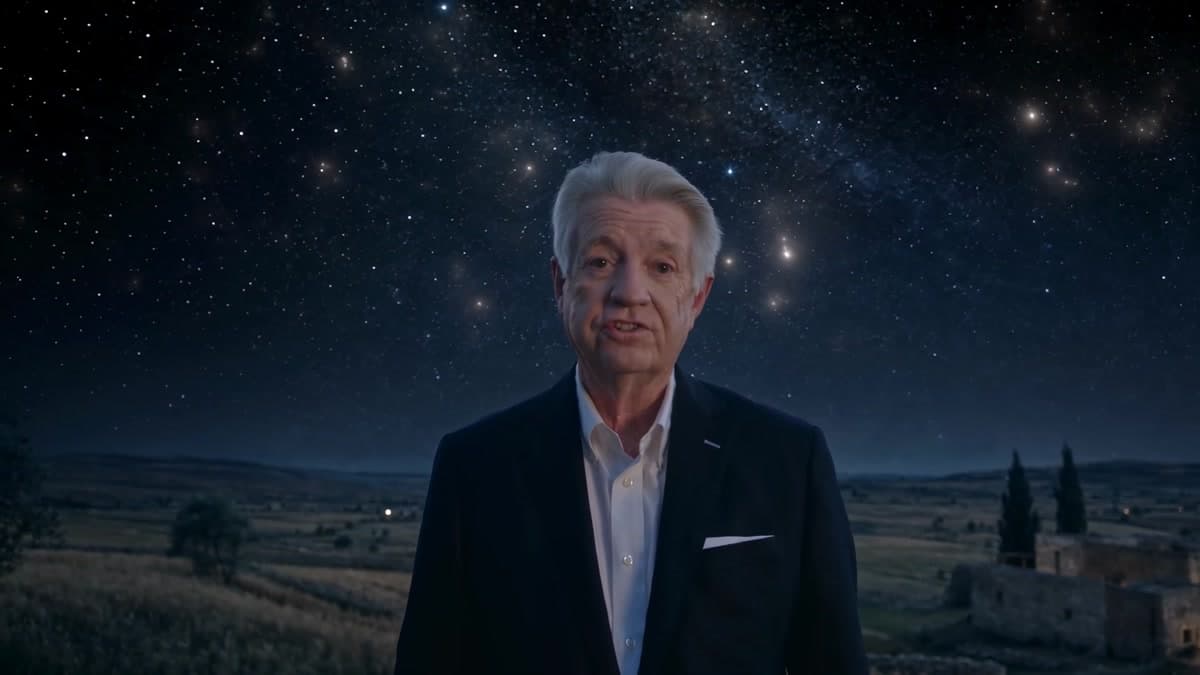 Jack Graham beneath a star-filled night sky