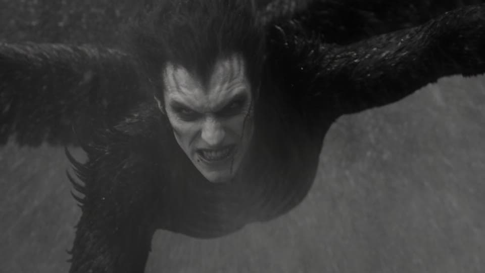 Shot 5: He falls face-first, clawing at the air.