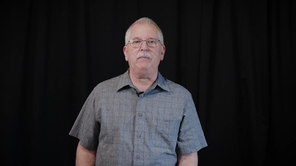 Gary Livengood filmed against a black curtain, his raw reference footage
