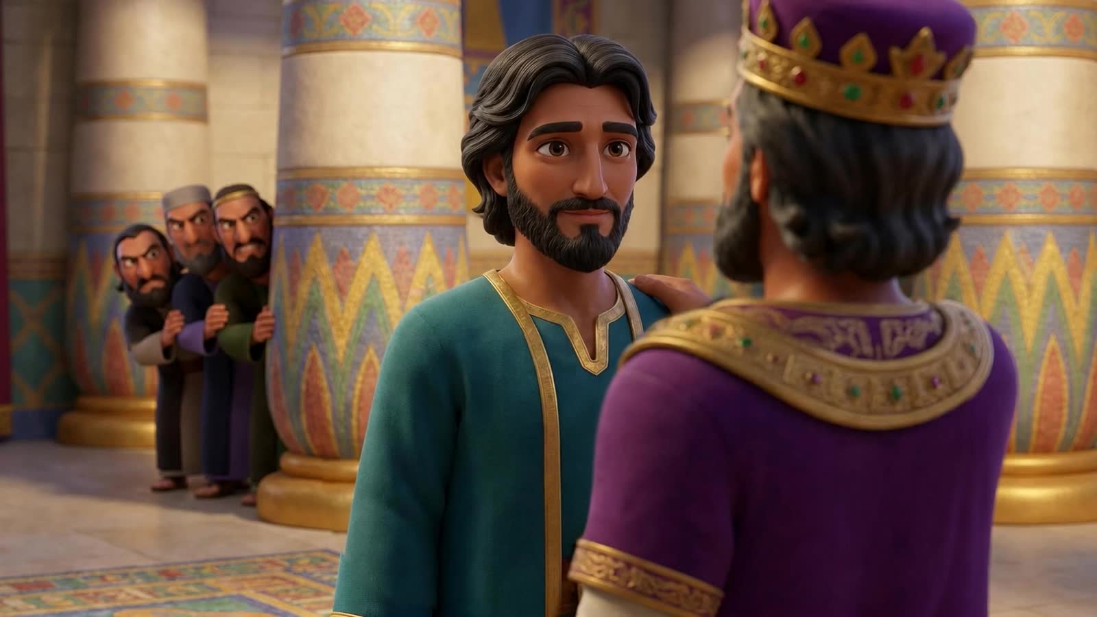 Daniel with King Darius in the palace